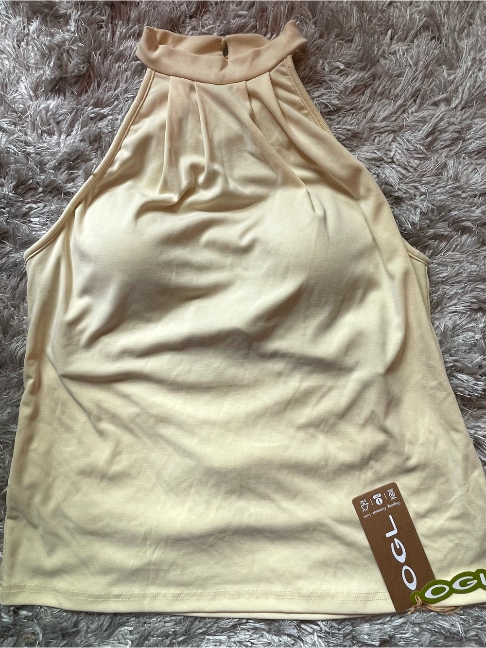 NWT- OGL Cream Halter Neck Tank Top